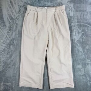Abercrombie‎ & Fitch Sloane Tailored Pants Women's 33 16S Beige Pleated Wide Leg